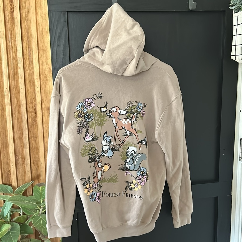 Disney Zip Front Bambi Character Hooded Sweatshirt. Size XS